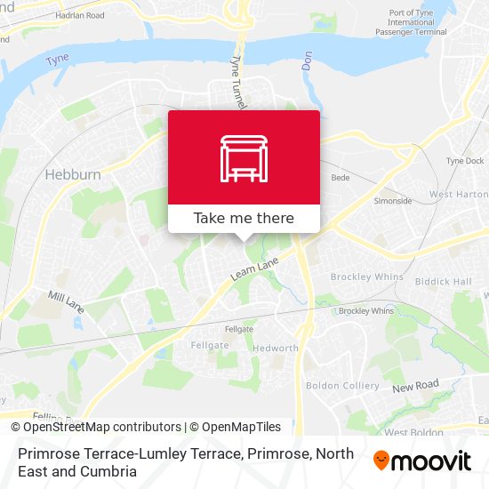 Primrose Terrace-Lumley Terrace, Primrose map