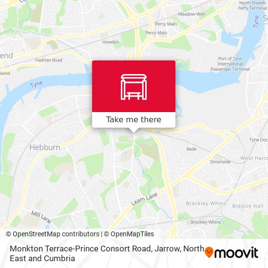 Monkton Terrace-Prince Consort Road, Jarrow map