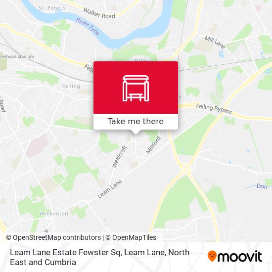 Leam Lane Estate Fewster Sq, Leam Lane map