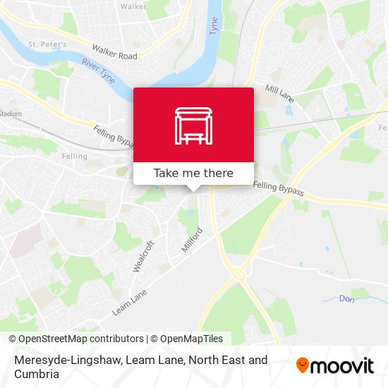 Meresyde-Lingshaw, Leam Lane map