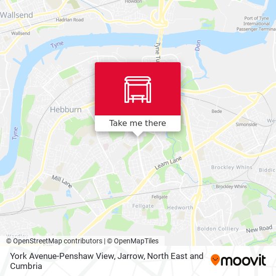 York Avenue-Penshaw View, Jarrow map