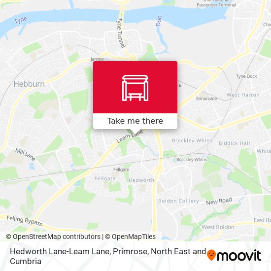 Hedworth Lane-Leam Lane, Primrose map