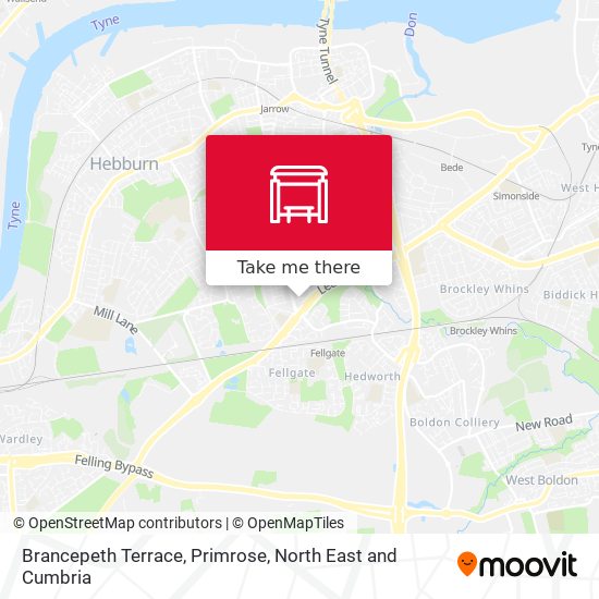 Brancepeth Terrace, Primrose map