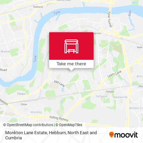 Monkton Lane Estate, Hebburn map