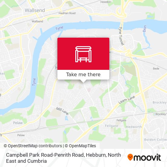 Campbell Park Road-Penrith Road, Hebburn map