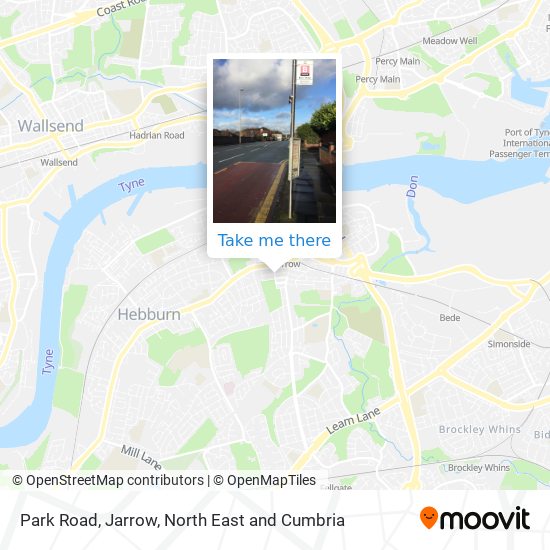 Park Road, Jarrow map