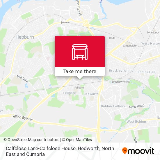 Calfclose Lane-Calfclose House, Hedworth map