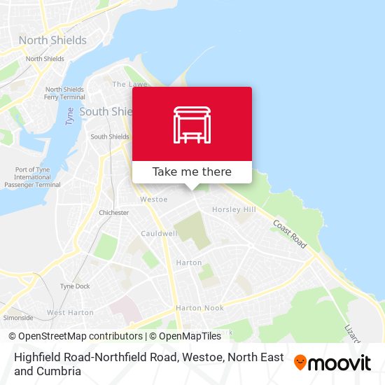 Highfield Road-Northfield Road, Westoe map