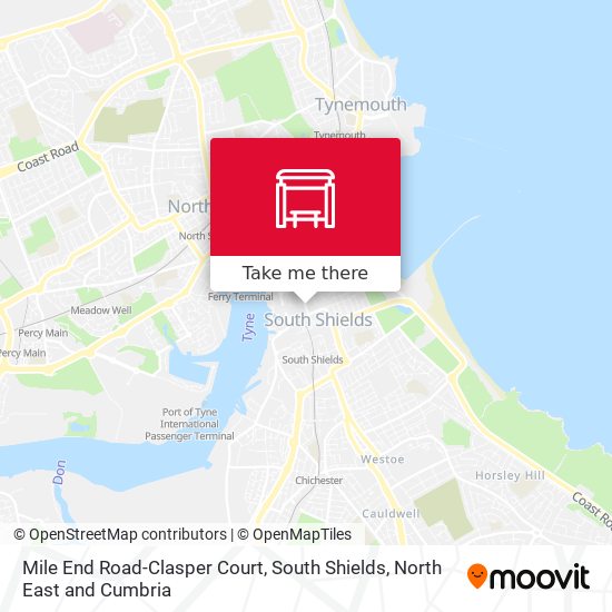 Mile End Road-Clasper Court, South Shields map
