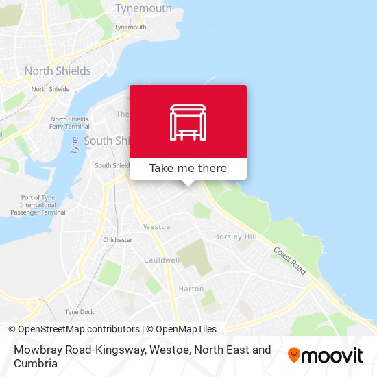 Mowbray Road-Kingsway, Westoe map