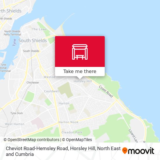 Cheviot Road-Hemsley Road, Horsley Hill map