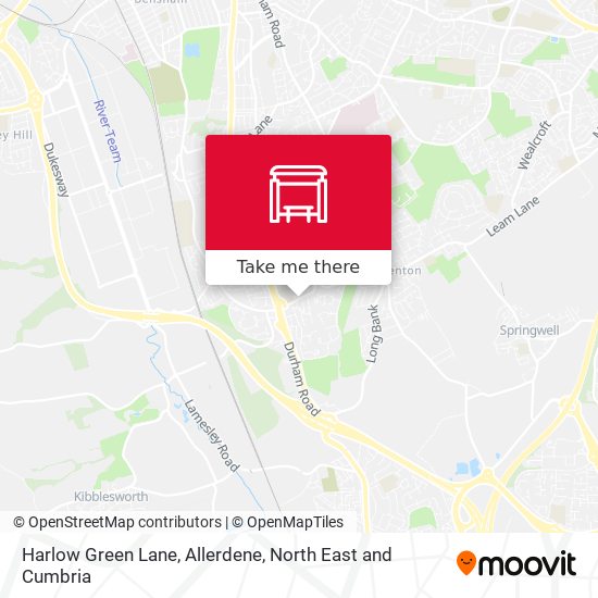 Harlow Green Lane, Allerdene map