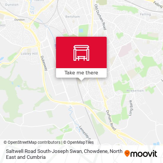 Saltwell Road South-Joseph Swan, Chowdene map
