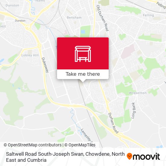 Saltwell Road South-Joseph Swan, Chowdene map