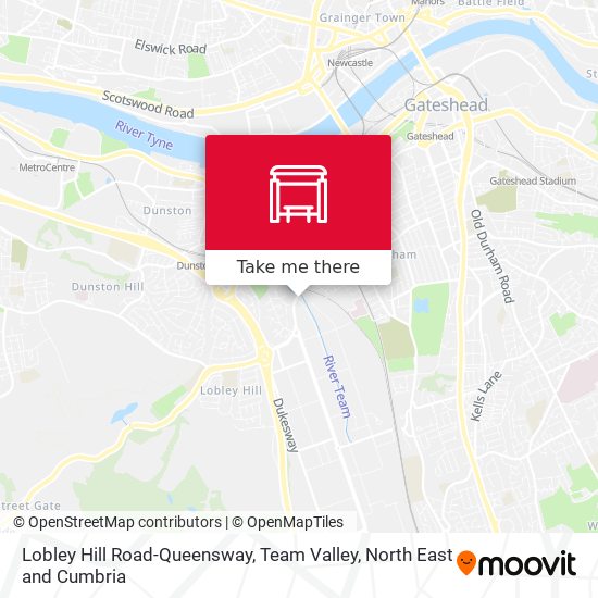 Lobley Hill Road-Queensway, Team Valley map