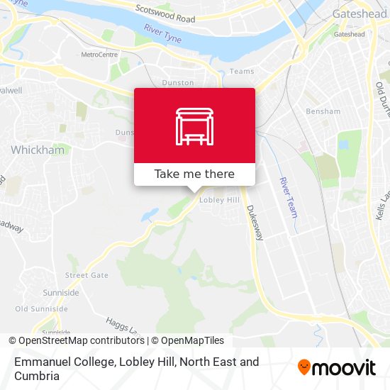 Emmanuel College, Lobley Hill map