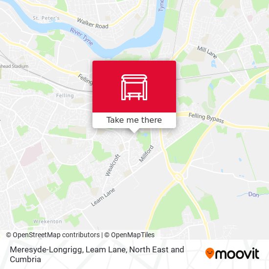 Meresyde-Longrigg, Leam Lane map