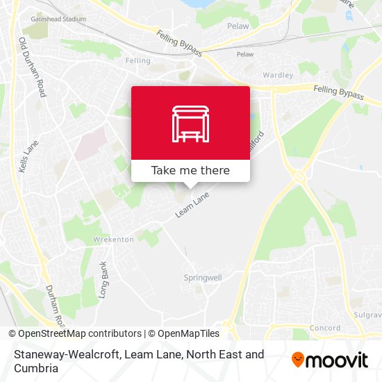 Staneway-Wealcroft, Leam Lane map