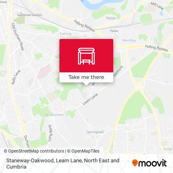 Staneway-Oakwood, Leam Lane map