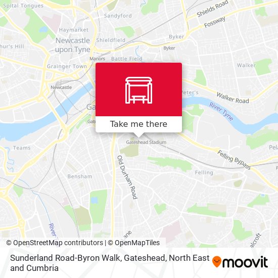 Sunderland Road-Byron Walk, Gateshead map