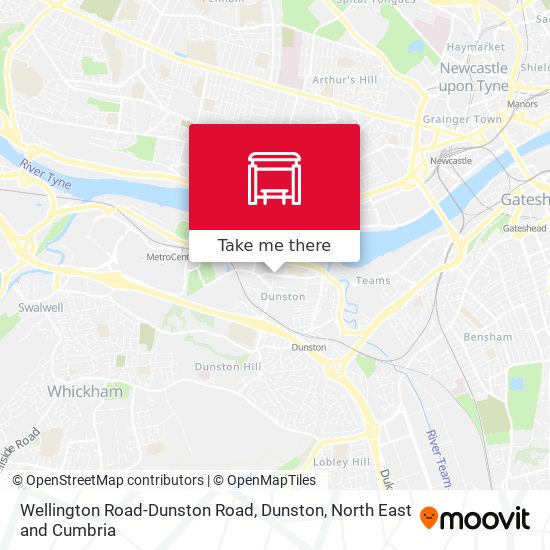 Wellington Road-Dunston Road, Dunston map