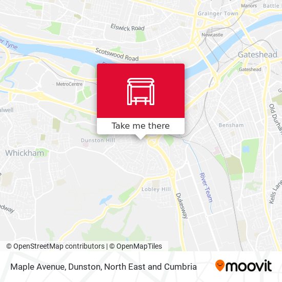 Maple Avenue, Dunston map