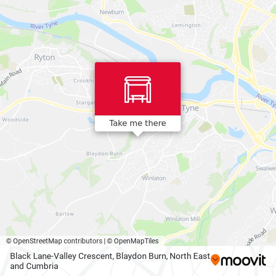 Black Lane-Valley Crescent, Blaydon Burn map