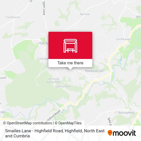 Smailes Lane - Highfield Road, Highfield map
