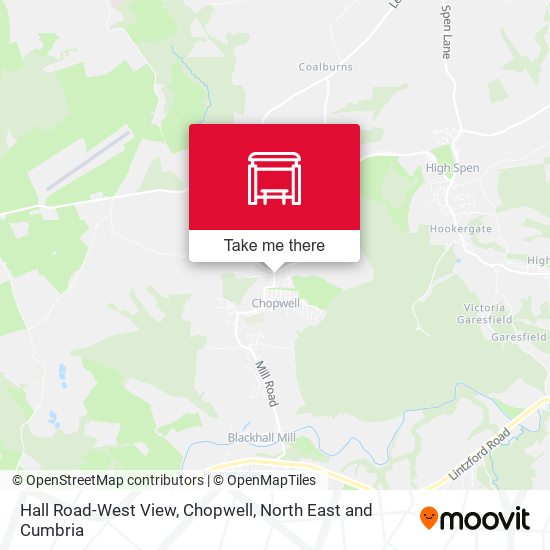 Hall Road-West View, Chopwell map