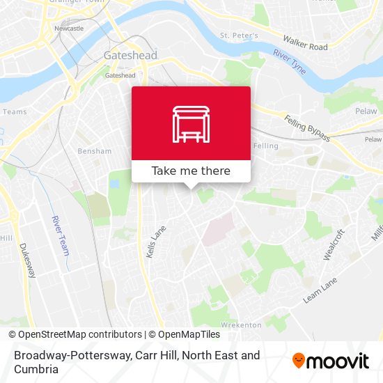 Broadway-Pottersway, Carr Hill map