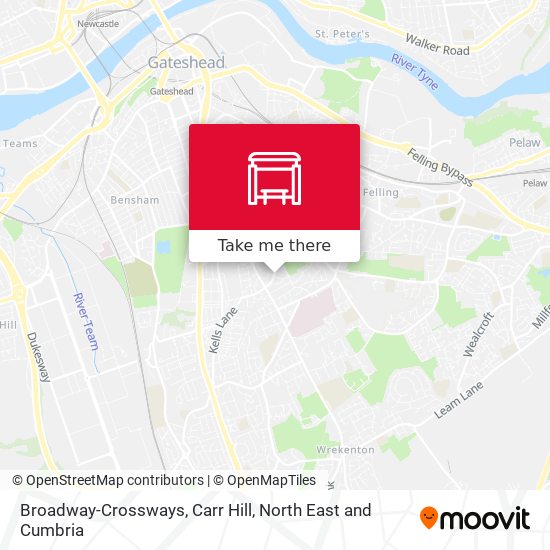 Broadway-Crossways, Carr Hill map