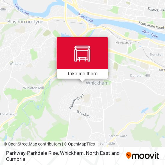 Parkway-Parkdale Rise, Whickham map