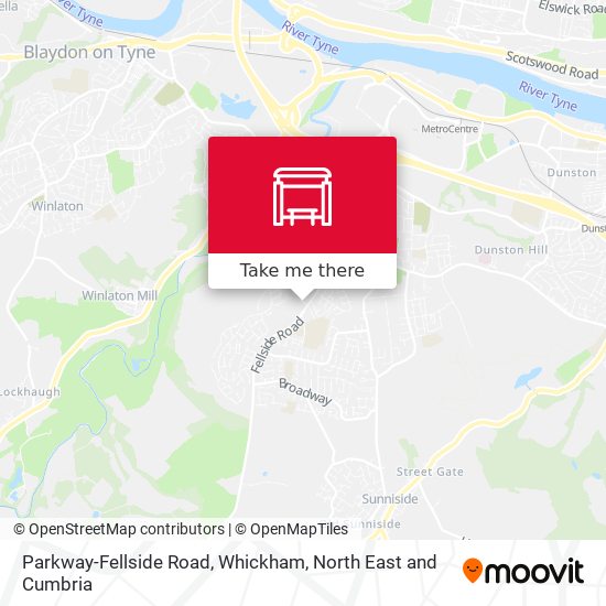 Parkway-Fellside Road, Whickham map