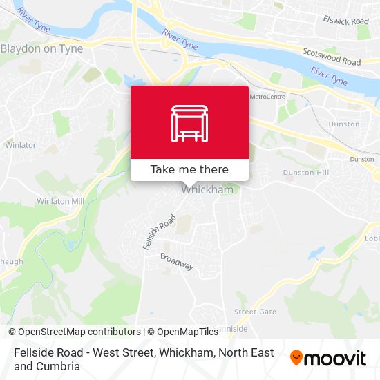 Fellside Road - West Street, Whickham map