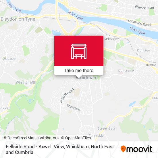 Fellside Road - Axwell View, Whickham map