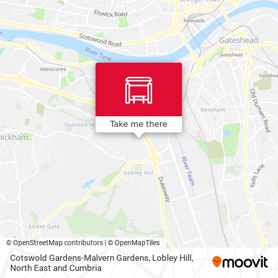 Cotswold Gardens-Malvern Gardens, Lobley Hill map