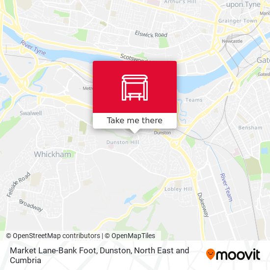 Market Lane-Bank Foot, Dunston map