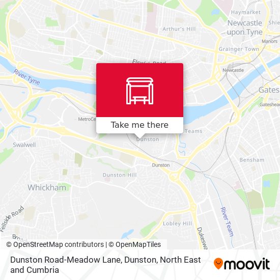 Dunston Road-Meadow Lane, Dunston map