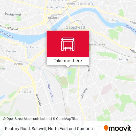 Rectory Road, Saltwell map