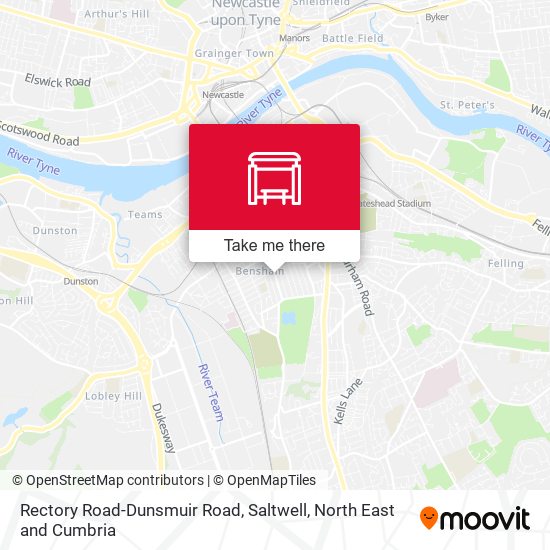 Rectory Road-Dunsmuir Road, Saltwell map