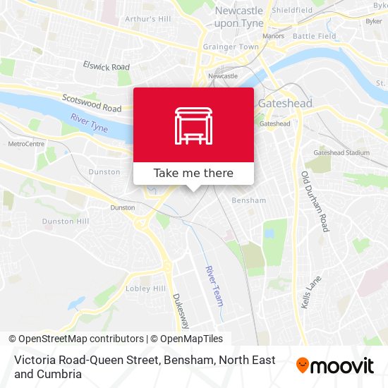Victoria Road-Queen Street, Bensham map