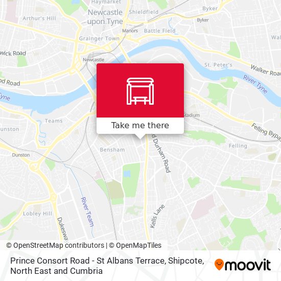 Prince Consort Road - St Albans Terrace, Shipcote map