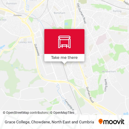 Grace College, Chowdene map