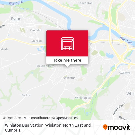 Winlaton Bus Station, Winlaton map