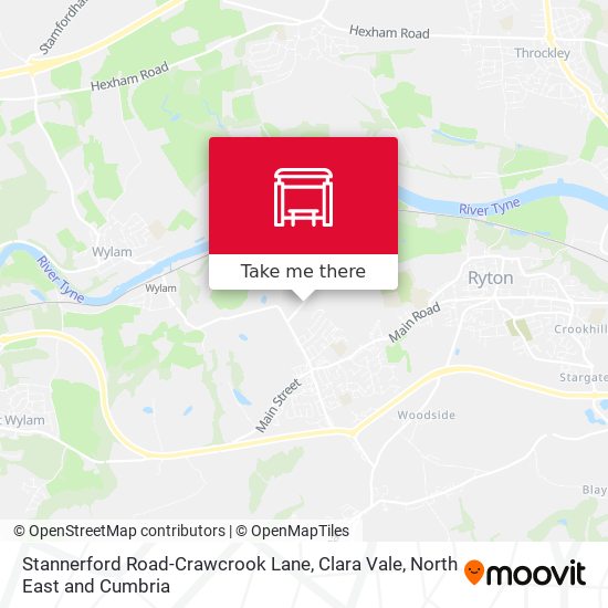 Stannerford Road-Crawcrook Lane, Clara Vale map