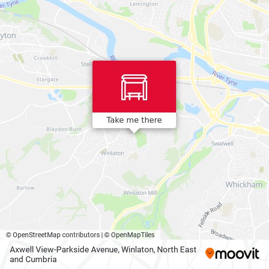 Axwell View-Parkside Avenue, Winlaton map