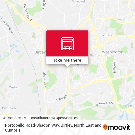 Portobello Road-Shadon Way, Birtley map