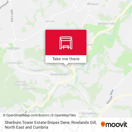 Sherburn Tower Estate-Snipes Dene, Rowlands Gill map
