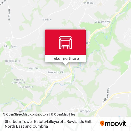 Sherburn Tower Estate-Lilleycroft, Rowlands Gill map