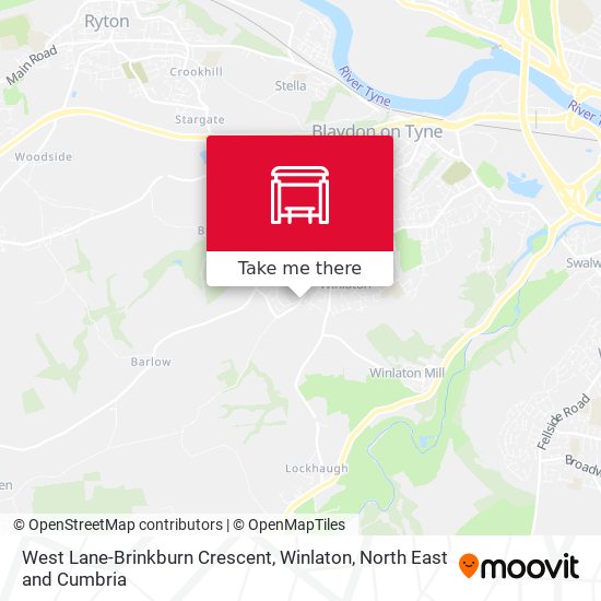West Lane-Brinkburn Crescent, Winlaton map